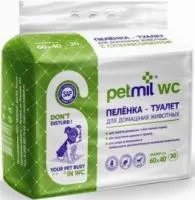 petmil wc - пелёнки для животных с суперабсорбентом (60 х 40 см)– Интернет-магазин ZOO-MEGA