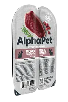 AlphaPet Superpremium Monoprotein Утка - Влажный корм для взрослых кошек мясные кусочки в соусе