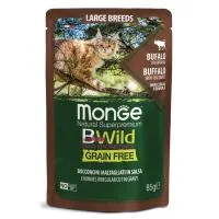 Monge Cat BWild Grain Free Буйвол и Овощи - Влажный корм для кошек крупных пород (пауч)