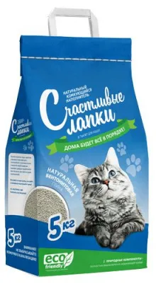 Счастливые лапки - комкующийся эконом наполнитель