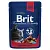 Brit premium говядина и горошек соус - консервы для кошек (пауч)