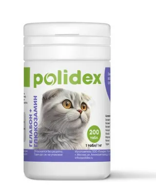 Polidex "гелабон плюс глюкозамин" - витамины для кошек