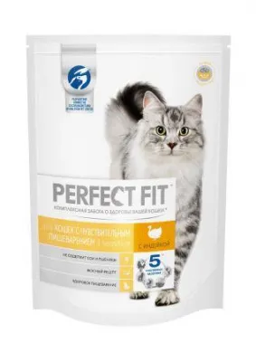 Perfect fit sensitive - сухой корм с индейкой для чувствительных кошек