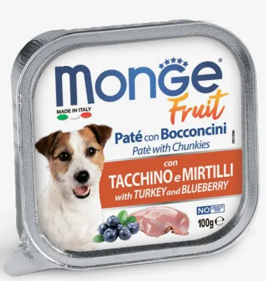 Monge dog fruit консервы для собак индейка с черникой– Интернет-магазин ZOO-MEGA