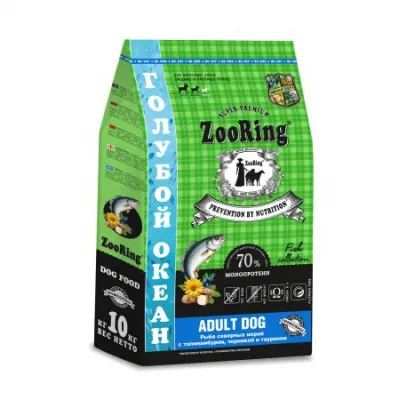 ZooRing Adult Dog Рыба северных морей с топинамбуром, черникой и таурином - Суой корм для собак– Интернет-магазин ZOO-MEGA