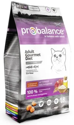 Probalance gourmet diet beef & lamb - сухой корм для кошек