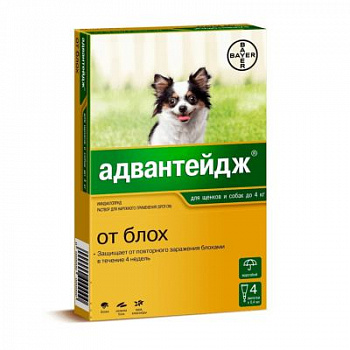 Адвантейдж - капли от блох для собак (4 пипетки)– Интернет-магазин ZOO-MEGA